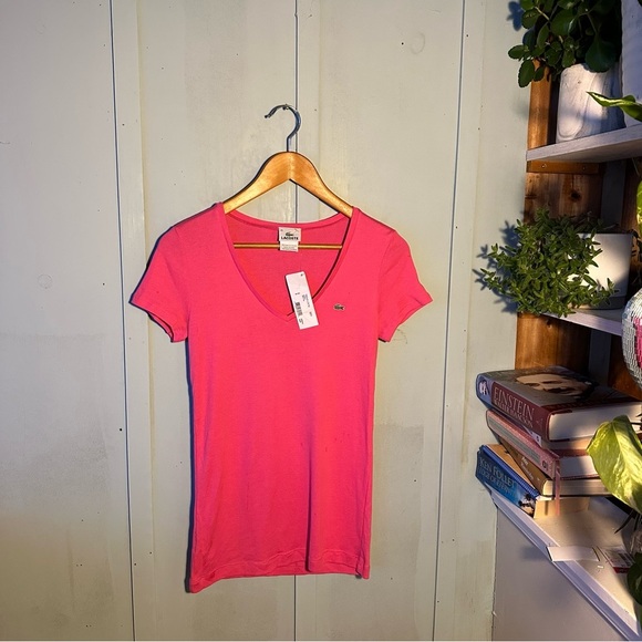 NWT Lacoste Women's Short Sleeve Tee in Pink Y2K - Picture 2 of 5